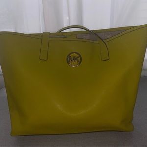 Michael Kors - lime green tote bag